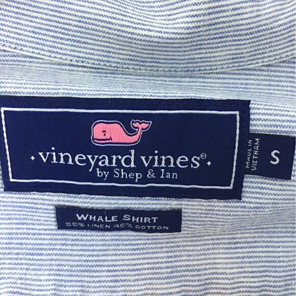 Vineyard Vines Long Sleeve Mens Shirt Small Light blue with very fine pinstripe - Picture 7 of 7